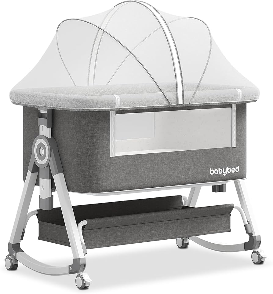 Amazon.co.jp: 2025最新 ベビーベッド 添い寝ベッド 折畳み 高さ6段